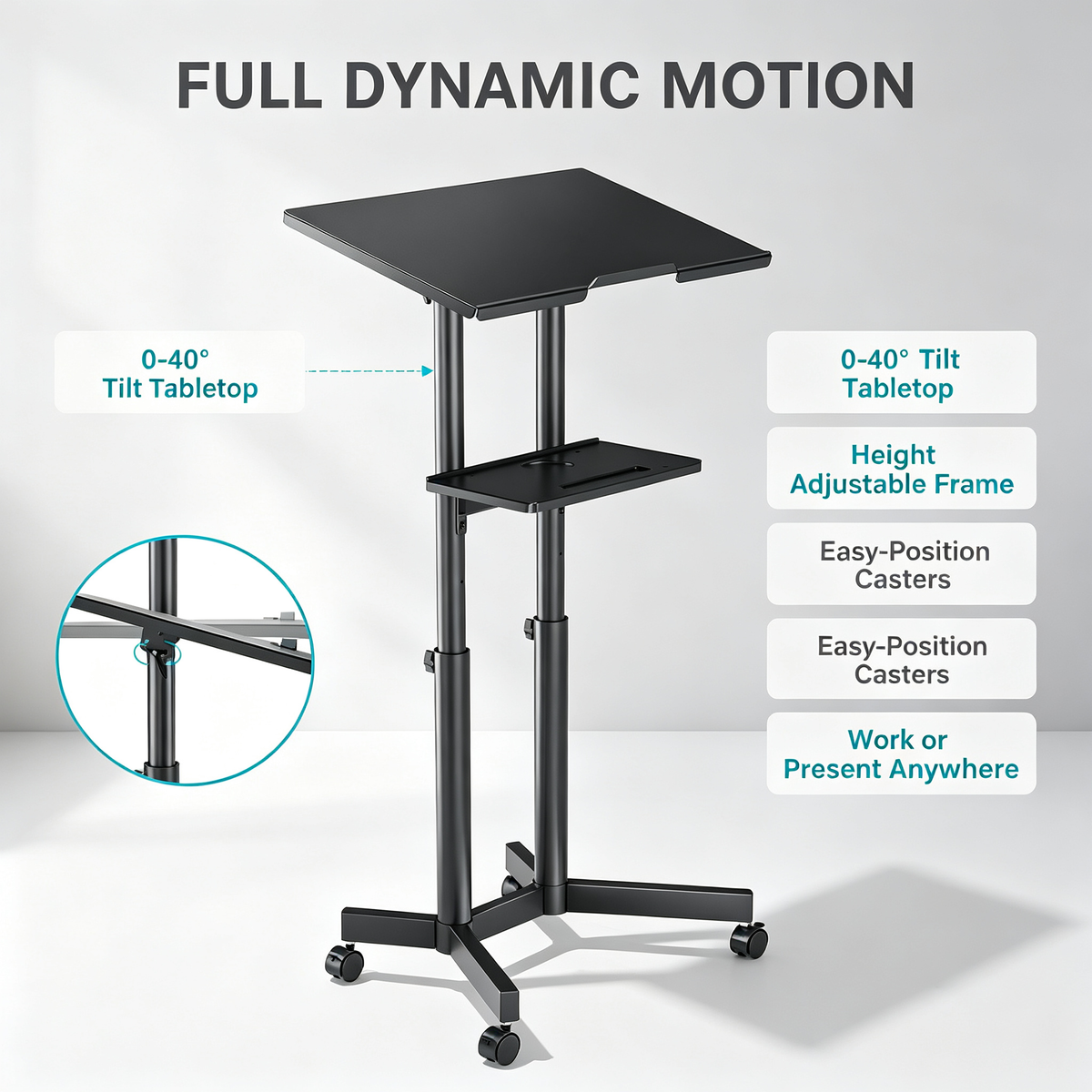 Height Adjustable Mobile Desk