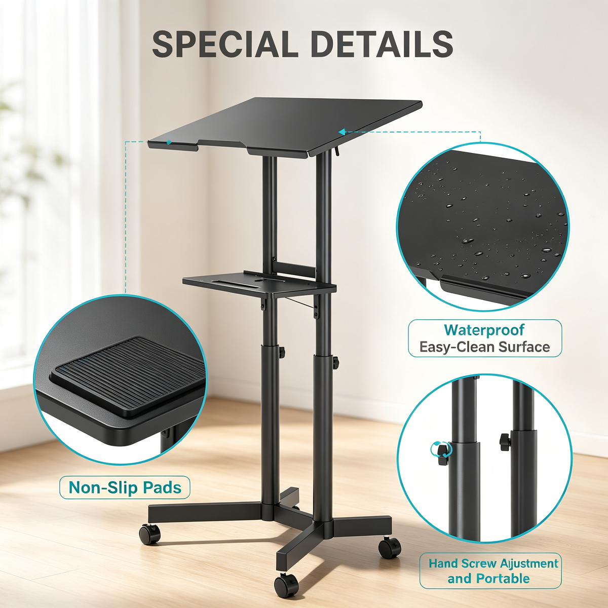 Height Adjustable Mobile Desk