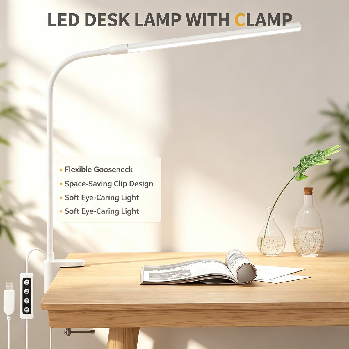 LED Desk Lamp with Clamp