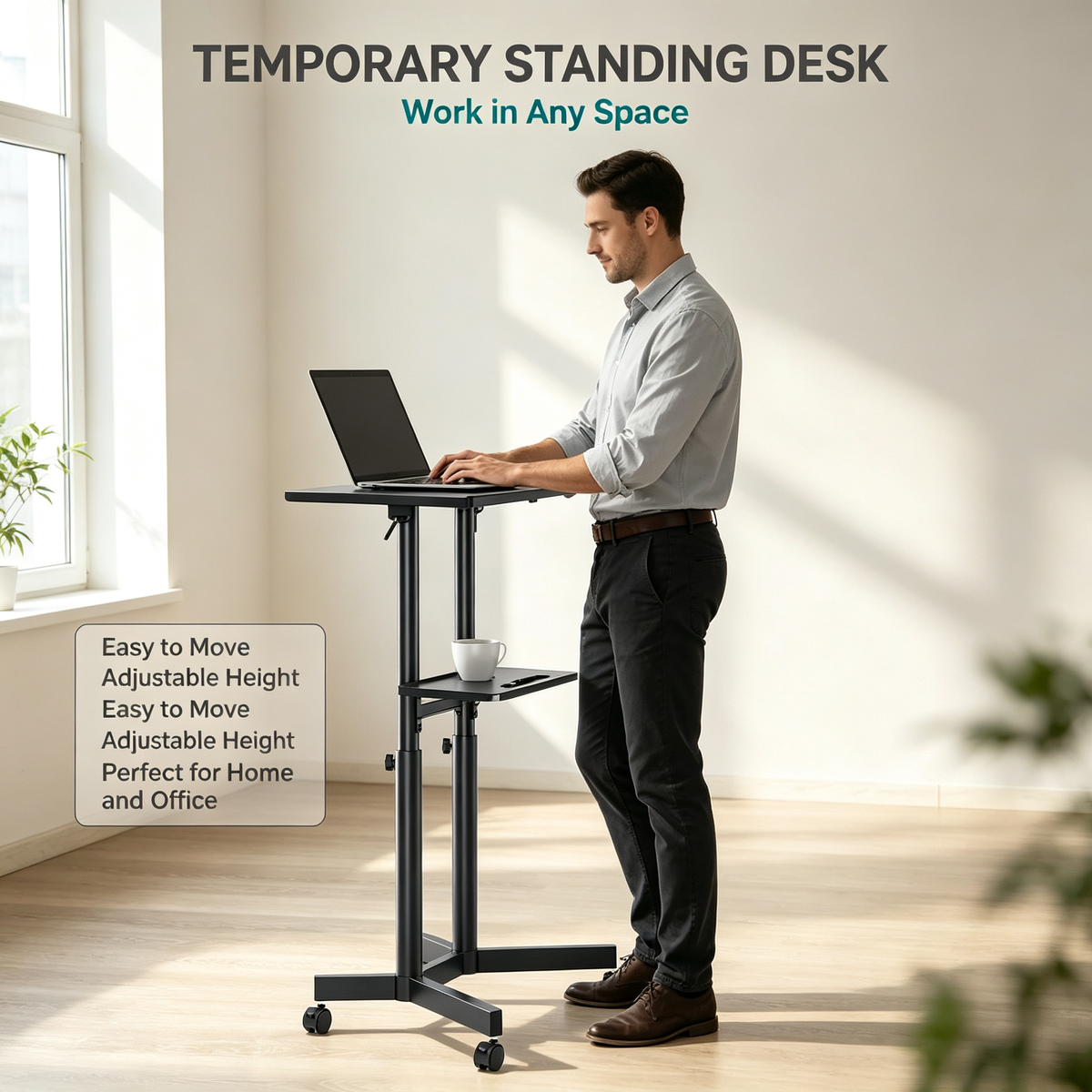 Height Adjustable Mobile Desk